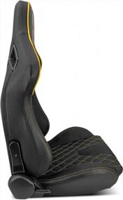 img 1 attached to ModifyStreet 1 Pair Universal PVC LEATHER/YELLOW STITCH LEFT/RIGHT RACING BUCKET SEATS