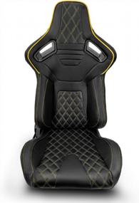 img 2 attached to ModifyStreet 1 Pair Universal PVC LEATHER/YELLOW STITCH LEFT/RIGHT RACING BUCKET SEATS