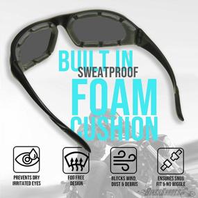 img 1 attached to Windproof Bifocal Motorcycle Sunglasses With Foam Padding And Z87 Safety Rating For Riding Safety