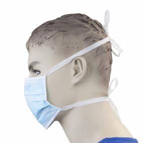 img 2 attached to 50 Blue Pleated Surgical Face Masks W/Tie On & Glass Free Filter - Bulk Pack