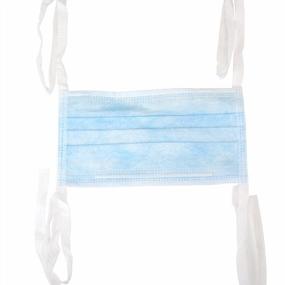 img 3 attached to 50 Blue Pleated Surgical Face Masks W/Tie On & Glass Free Filter - Bulk Pack
