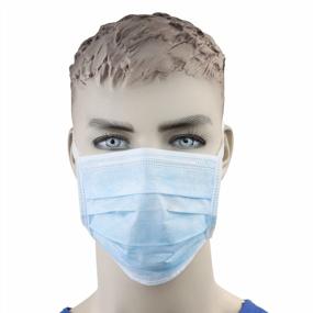 img 1 attached to 50 Blue Pleated Surgical Face Masks W/Tie On & Glass Free Filter - Bulk Pack