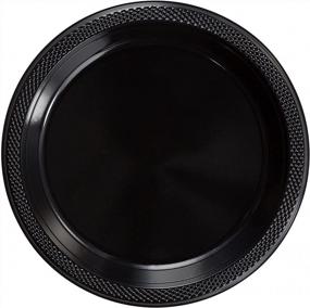 img 3 attached to 100 Count 10 Inch Black Plastic Disposable Plates - Exquisite Dessert/Salad Servingware