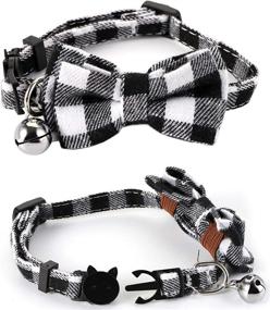 img 1 attached to 🐱 Yesland 6 Pcs Cat Collar Breakaway: Cute Bow Tie, Bell & Plaid - Adjustable & Removable Dog Collar for Cats, Kittens & Small Dogs