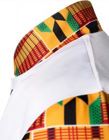img 1 attached to LucMatton Men'S African 2 Piece Set Long Sleeve Button Up Dashiki Tops And Pants Traditional Suit