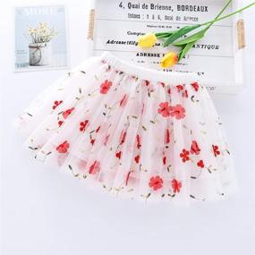 img 3 attached to Embroidery Flowers Tulle Skirt Years Girls' Clothing and Skirts & Skorts