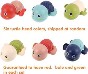 img 2 attached to Set Of 3 Eco-Friendly Bath Turtle Toys For Toddlers - Swimming Wind Up Bathtub Toys For Kids' Fun Time (Random Color) From VCOSTORE