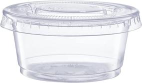 img 3 attached to 🍽️ Convenient 200 Sets - 2 oz. Plastic Portion Cups With Lids: Souffle Cups, Jello Shot Cups, Condiment Sauce Containers