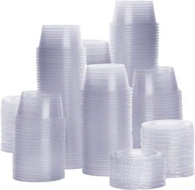 img 4 attached to 🍽️ Convenient 200 Sets - 2 oz. Plastic Portion Cups With Lids: Souffle Cups, Jello Shot Cups, Condiment Sauce Containers