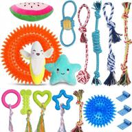 18 pack super value puppy toys - kipritii dog chew, bite ring & squeaky toy set for small dogs logo