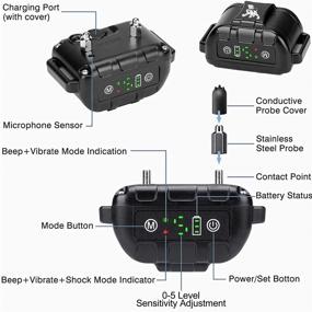 img 3 attached to 🐶 Enhanced LEEPENK 2 Pack Smart Dog Bark Collar: Beep, Vibration & No Harm Shock. 5 Adjustable Sensitivity Levels, Rechargeable & Auto Stop Barking. Perfect for Small, Medium, and Large Dogs!