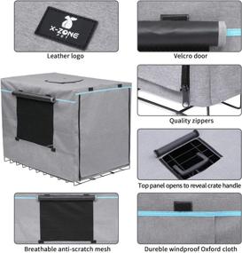 img 2 attached to 🐶 X-ZONE PET Indoor/Outdoor Dog Crate Cover: Windproof Polyester Cover for Wire Dog Crates