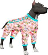 🐶 lovinpet large dog pajamas - bizness magic rainbow shine prints - lightweight pullover puppy pajamas - full coverage pjs for large dogs - dog onesie jumpsuit logo