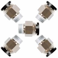 1/2 inch tube od x 1/2 inch npt thread male straight pneumatic air push to connect fitting (pack of 5) by beduan logo