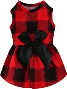 img 4 attached to 🎄 Festive Plaid Dog Christmas Dress for Small Dogs - Perfect Outfit for Your Stylish Pup!