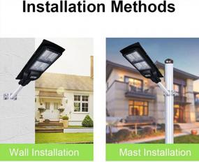 img 1 attached to Szyoumy Solar Floodlight With Remote Control: 70W Dusk To Dawn Security Sensor Light For Gardens, Courtyards, And Streets - Waterproof IP66