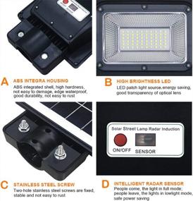 img 2 attached to Szyoumy Solar Floodlight With Remote Control: 70W Dusk To Dawn Security Sensor Light For Gardens, Courtyards, And Streets - Waterproof IP66