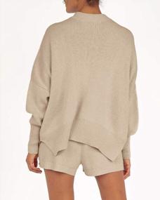 img 1 attached to Cozy Up In Style: Imily Bela Women'S Oversized Sweaters With Side Split And Mock Neck