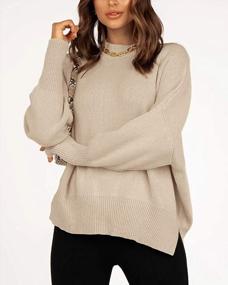 img 3 attached to Cozy Up In Style: Imily Bela Women'S Oversized Sweaters With Side Split And Mock Neck