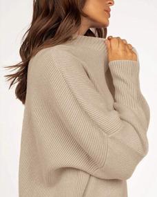 img 2 attached to Cozy Up In Style: Imily Bela Women'S Oversized Sweaters With Side Split And Mock Neck