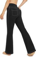women's high waisted bootcut yoga pants with 4 pockets - casual flare workout trousers logo