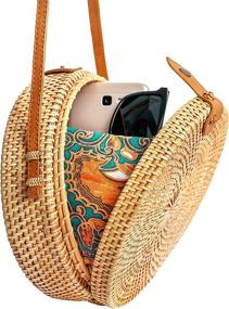 img 2 attached to 👜 Handmade Rattan Women's Bags - Top-Handle Handbag & Wallet Collection