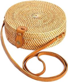 img 3 attached to 👜 Handmade Rattan Women's Bags - Top-Handle Handbag & Wallet Collection