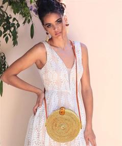 img 1 attached to 👜 Handmade Rattan Women's Bags - Top-Handle Handbag & Wallet Collection