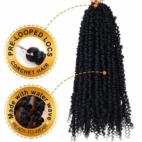 img 1 attached to 4 Packs Pre-Twisted Passion Twists Synthetic Crochet Braids 18 Inch Black Pre-Looped Spring Bomb Crochet Hair Extensions Fiber Fluffy Curly Twist Braiding Hair (1B#, 18 Inch (Pack Of 4))