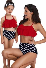 img 2 attached to YMING Mom And Daughter Matching Swimsuit Two Piece Bikini Sets