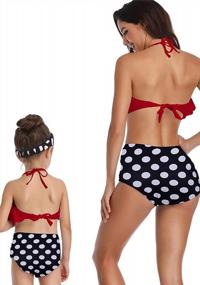 img 1 attached to YMING Mom And Daughter Matching Swimsuit Two Piece Bikini Sets