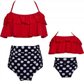 img 4 attached to YMING Mom And Daughter Matching Swimsuit Two Piece Bikini Sets