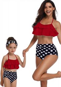 img 3 attached to YMING Mom And Daughter Matching Swimsuit Two Piece Bikini Sets