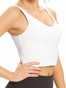 img 4 attached to Women'S Ritiriko Workout Tank Top - Cropped Running Shirt With Longline Padding For Athletic Yoga Fitness