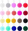20pcs fluffy pompoms keychain bulk with keyring for girls women bags - pom poms keychain by flasoo logo