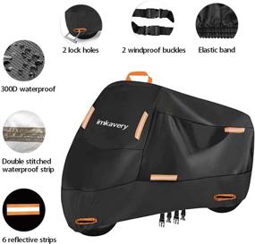 img 2 attached to 🏍️ 300D Waterproof Motorcycle Cover with Sun Protection - All Season Universal Fit XXL Cover with Reflective Strips, Lock-Holes, and Storage Bag - Fits up to 98" Motorbikes