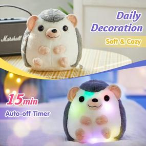 img 3 attached to 10-Inch Light-Up Hedgehog Stuffed Animal Soft Plush Toy With LED Nightlight - Ideal Bedtime Gift For Toddlers And Kids On Christmas And Birthdays By Bstaofy
