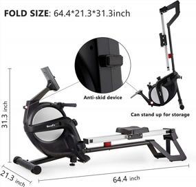 img 3 attached to Home Gym Upgrade: HouseFit Rowing Machine With 15-Level Magnetic Resistance & 300Lbs Weight Capacity | LCD Display For Exercise Tracking