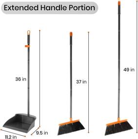 img 2 attached to 🧹 Home Cleaning Set: Long Handle Broom with Upright Standing Dustpan – Perfect for Office, Kitchen, Lobby, and Floor Cleaning