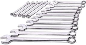 img 2 attached to 🔧 Max Torque 15-Piece Premium Combination Wrench Set, Long Pattern Design, Chrome Vanadium Steel, Includes Metric Sizes 8mm to 22mm with Convenient Storage Rack