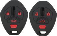 🔑 2-pack coolbestda rubber key fob skin cover case protector keyless jacket remote holder for mitsubishi eclipse 2006-2012 endeavor 2006-2011 galant 2006-2012 lancer outlander 2007-2013 логотип