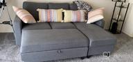 img 1 attached to Modern Reversible Sectional Sofa With Chaise And Ottoman In Bluish Grey Linen Fabric - Perfect For Apartments And Small Spaces From HONBAY review by Kenneth Mills
