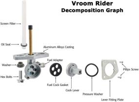 img 1 attached to 🔧 Вентиль отсечки топлива Vroom Rider TRX350 для бензобака - совместим с Honda Recon TRX400 450 500 Foreman TRX350 400 420 Rancher TRX500 650 Rubicon Rincon - Замена для 16950-HM8-003 16950-HN7-003 16950-HP5-601