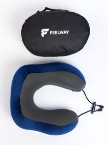 img 1 attached to Travel pillow blue, FEELWAY, on the neck with memory effect