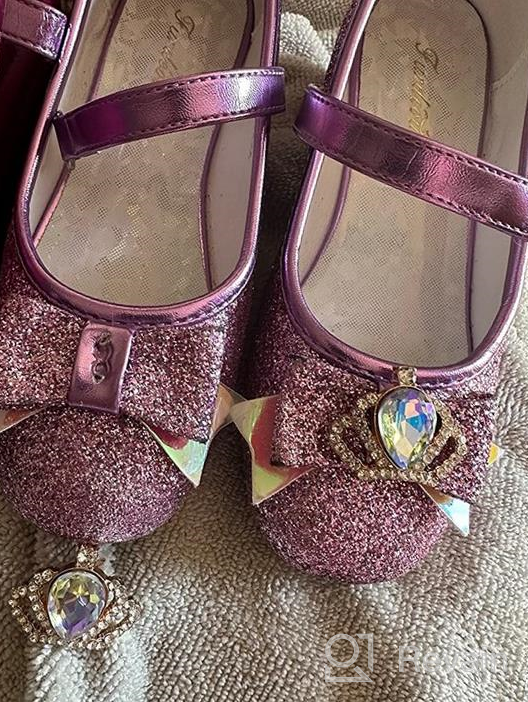 img 1 attached to Furdeour Wedding Princess Glitter Cosplay Girls' Shoes review by Sally Davis