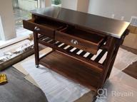 img 1 attached to Boraam Sonoma Pub Table Barnwood Wire-Brush Bar Height Kitchen Counter review by James Edwards