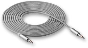 img 4 attached to AUX cable 3.5mm fabric braided WALKER CA-520, mini jack, reversible, 3m, straight plug, gray / speaker cord for phone, car audio
