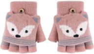 🧦 adorable convertible knitted fingerless gloves - perfect cold weather accessories for toddler girls logo