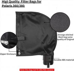 img 2 attached to Set Of 3 UCEDER Black Nylon Mesh Pool Cleaner Bags With Zipper - All Purpose Filter Bag For Polaris 360 And 380 Pool Cleaner Replacement