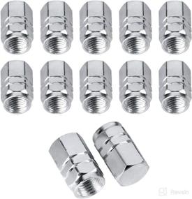 img 4 attached to 🔩 BEADNOVA Silver Aluminum Chrome Valve Stem Caps for Tires - 12pcs Pack, Enhanced SEO